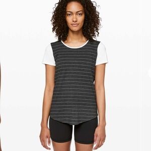 Lululemon Love Crew III - Heathered Black White Stripe